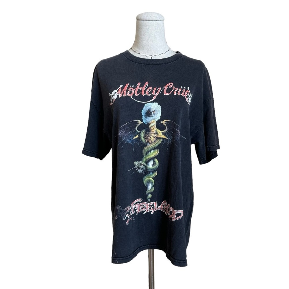 Motley Crue Dr. Feelgood Vintage 2003 Black Metal Rock Band Tee T Shirt